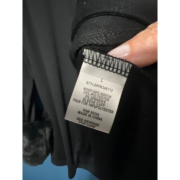 Adrienne Vittadini Fur Cuffs Cardigan Large - Picture 6 of 7